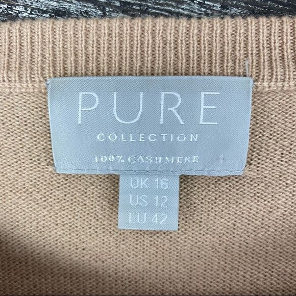 Pure Collection 100% Cashmere Long Sleeve Cardigan Button Up Sweater 12 - Picture 4 of 5